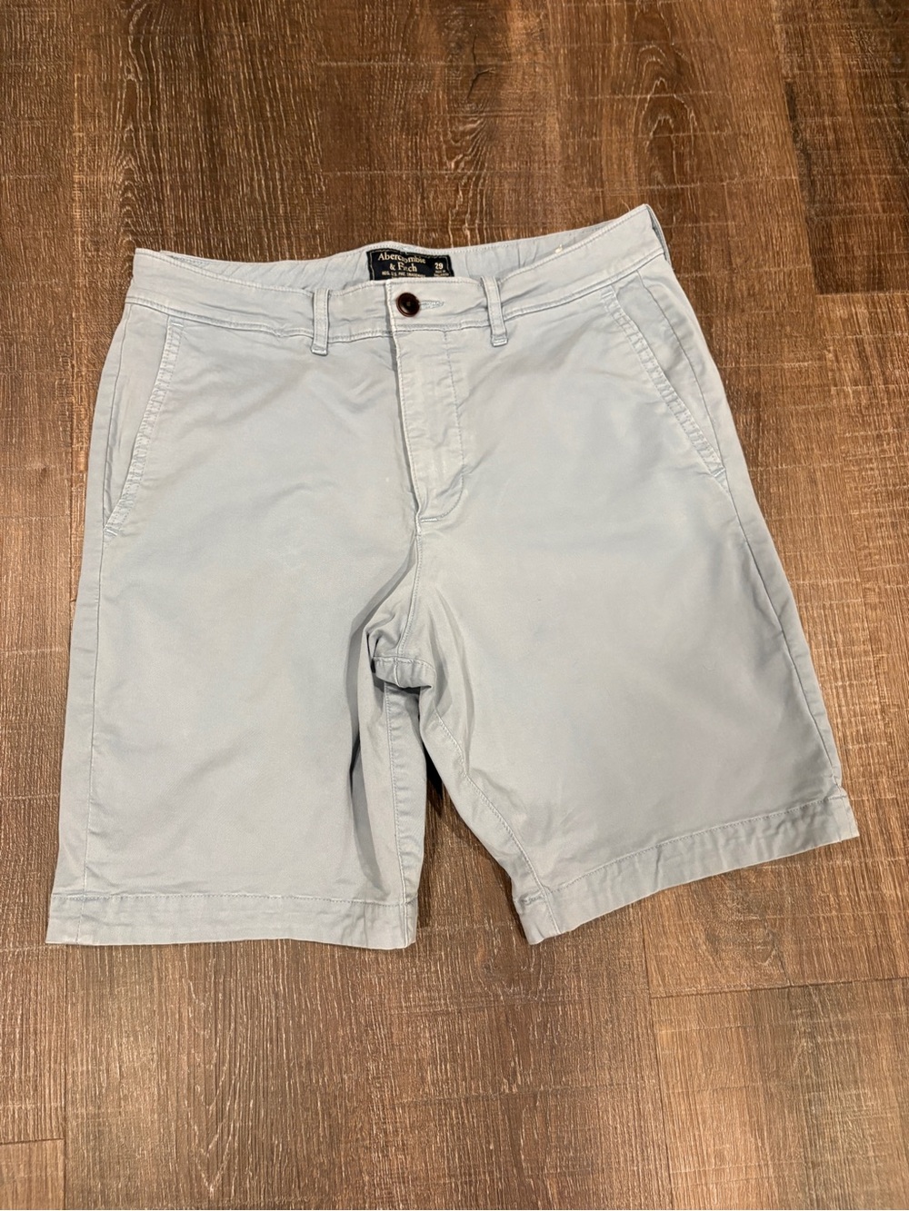 Abercrombie & Fitch Pale Blue Flat Front Chino Shorts